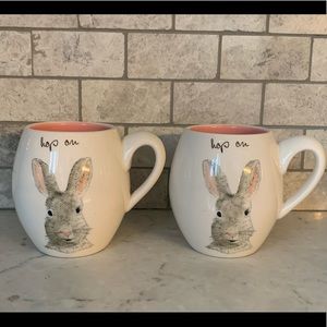 Rae Dunn - 2018 Hop On Easter mugs x2